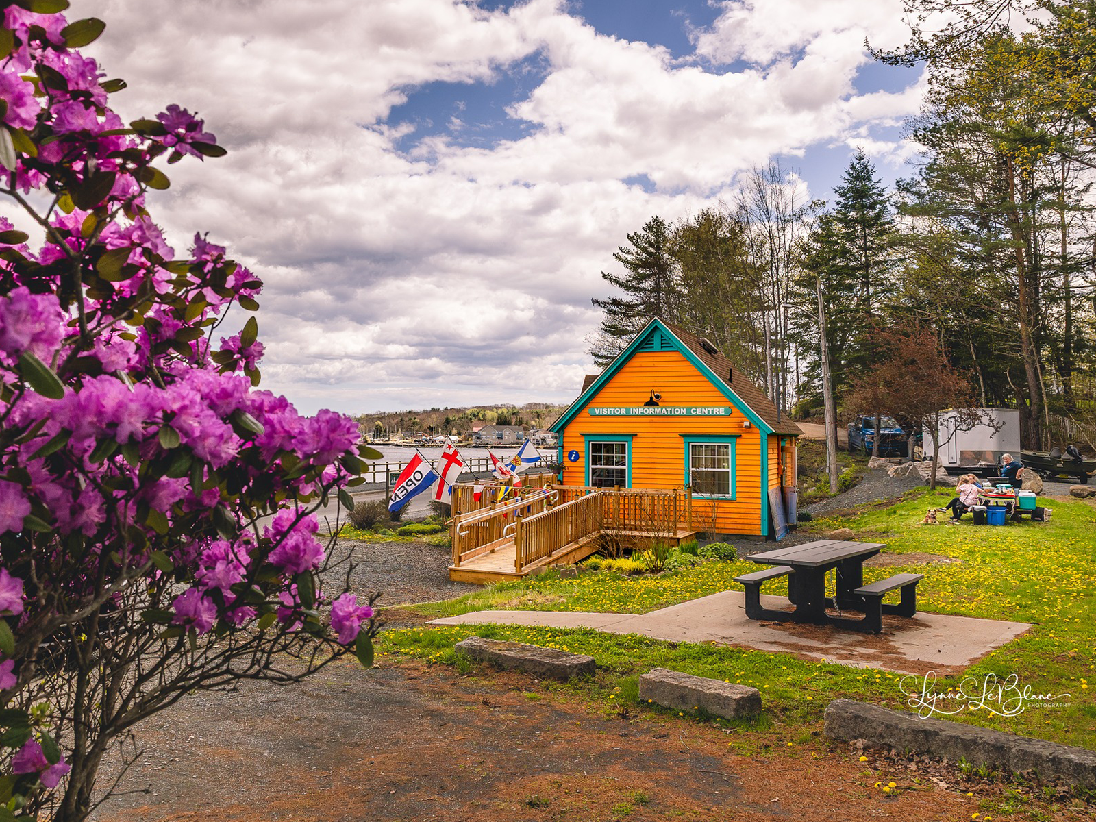 The Mahone Bay Visitor Information Centre at 165 Edgewater Street, beside the Three Churches